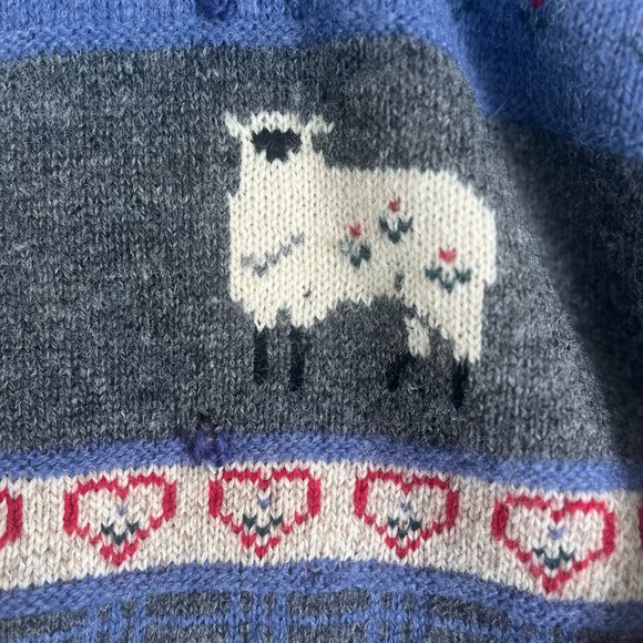 Vintage Eddie Bauer Wool Cardigan Sweater Women Medium Grey Cottagecore Grandma - Picture 3 of 12